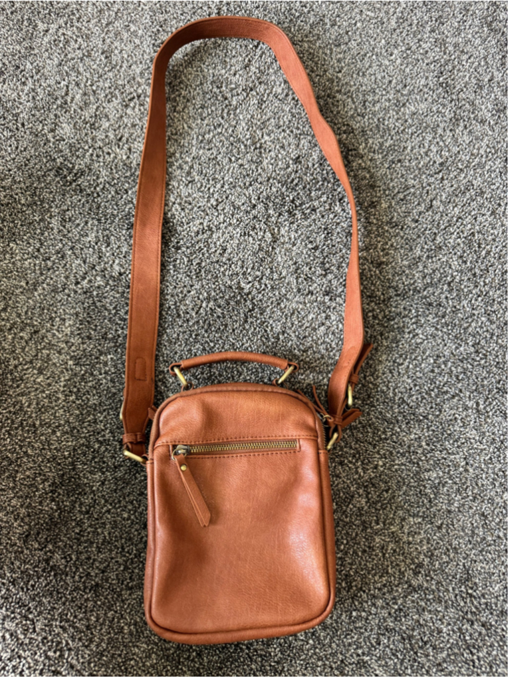 Women's Vegan Leather Antik Kraft Brown Crossbody Bag